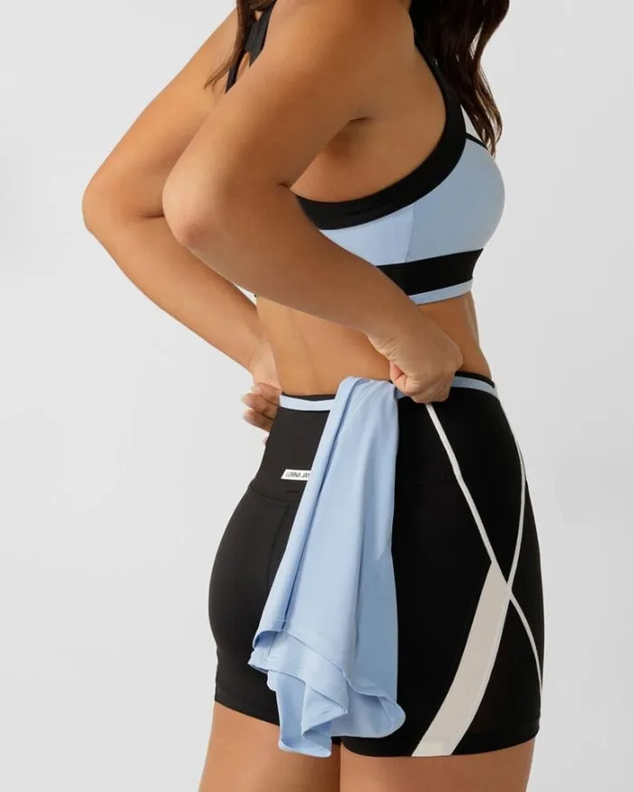 Women LORNA JANE Swimwear Sprint To Swim Pocket 12cm Bike Short Black Multi