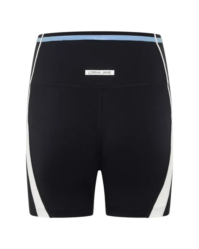 Women LORNA JANE Swimwear Sprint To Swim Pocket 12cm Bike Short Black Multi