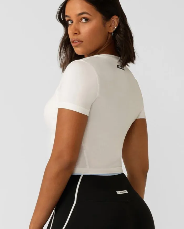 Women LORNA JANE Swimwear Sprint To Swim T Shirt Porcelain