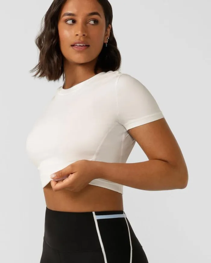 Women LORNA JANE Swimwear Sprint To Swim T Shirt Porcelain