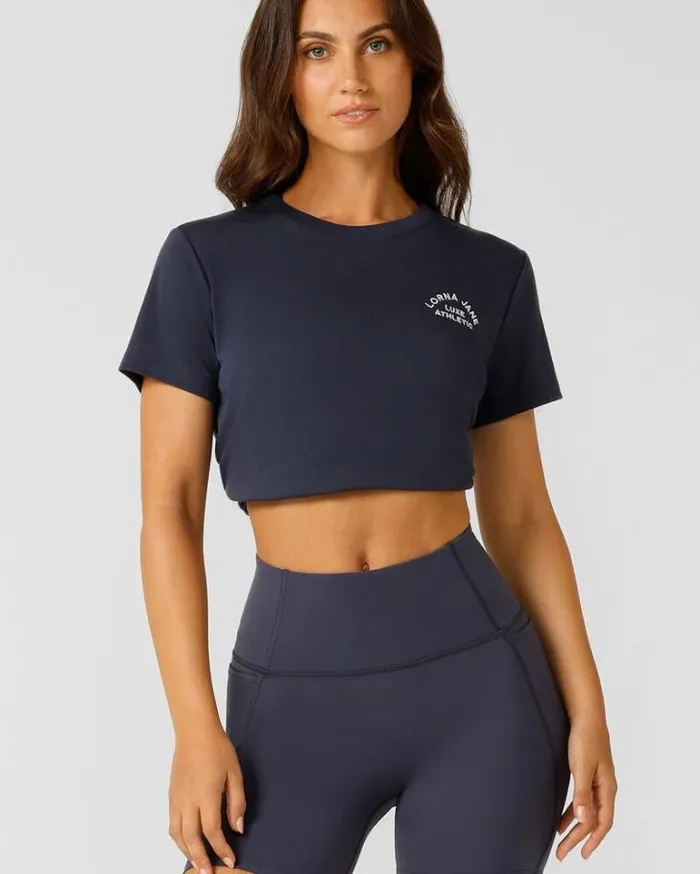 Women LORNA JANE Tanks Lotus TShirt Ash Blue