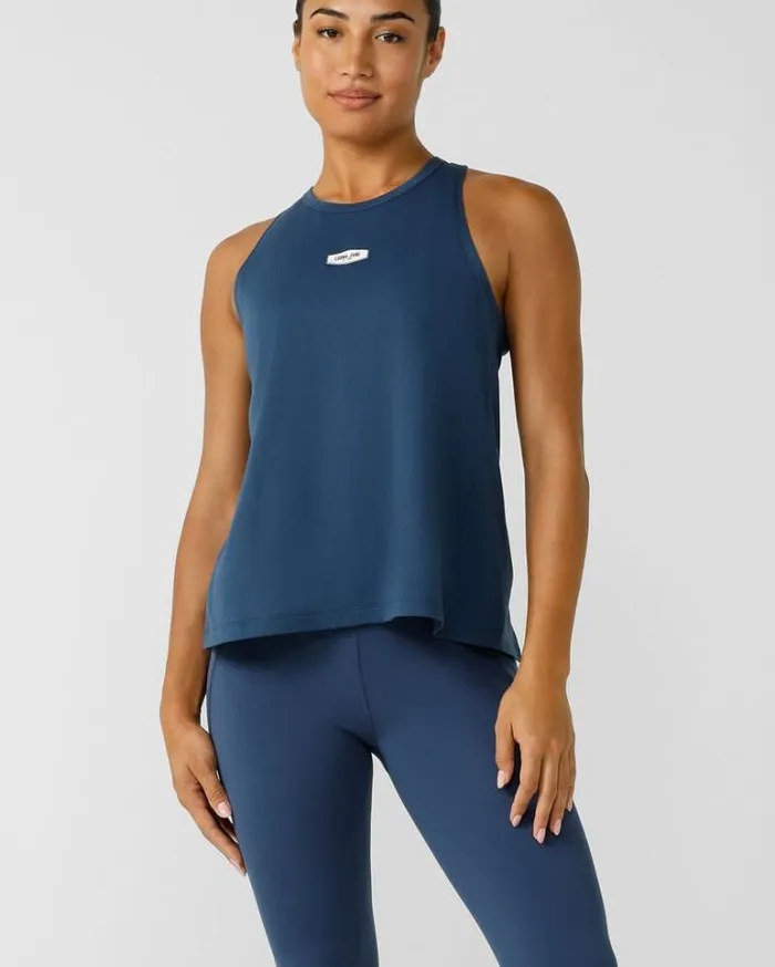 Women LORNA JANE Tanks Tie It Up Tank Academy Blue