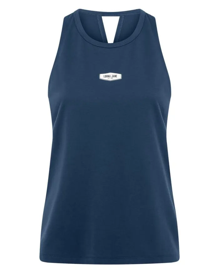 Women LORNA JANE Tanks Tie It Up Tank Academy Blue