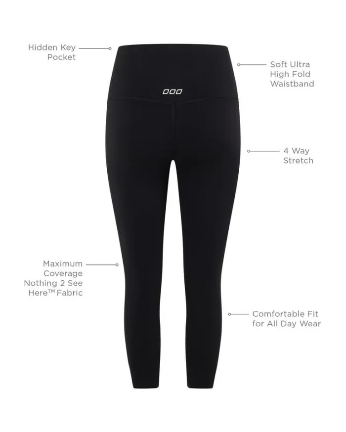 Women LORNA JANE Tights And Leggings HiFold Lotus 78 Leggings Black