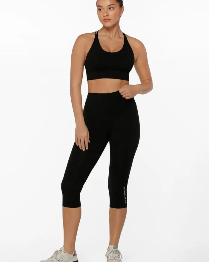 Women LORNA JANE Tights And Leggings HiFold Lotus 78 Leggings Black