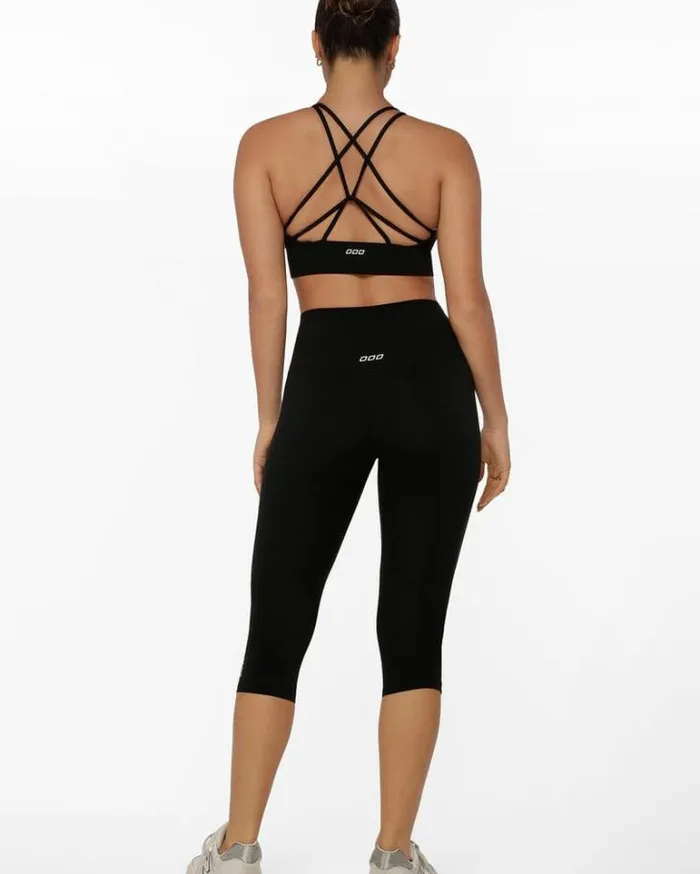 Women LORNA JANE Tights And Leggings HiFold Lotus 78 Leggings Black