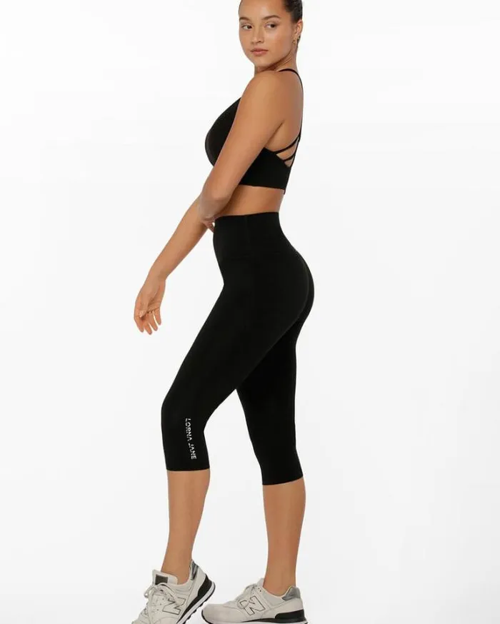 Women LORNA JANE Tights And Leggings HiFold Lotus 78 Leggings Black