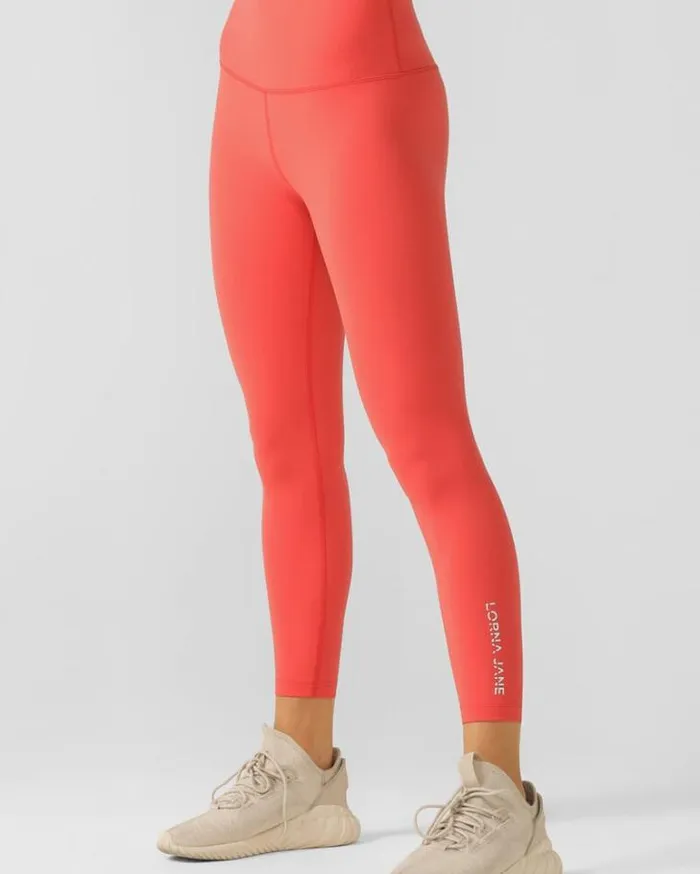 Women LORNA JANE Tights And Leggings HiFold Lotus Ankle Biter Leggings Strawberry Women LORNA JANE Tights And Leggings HiFold Lotus Ankle Biter Leggings Strawberry