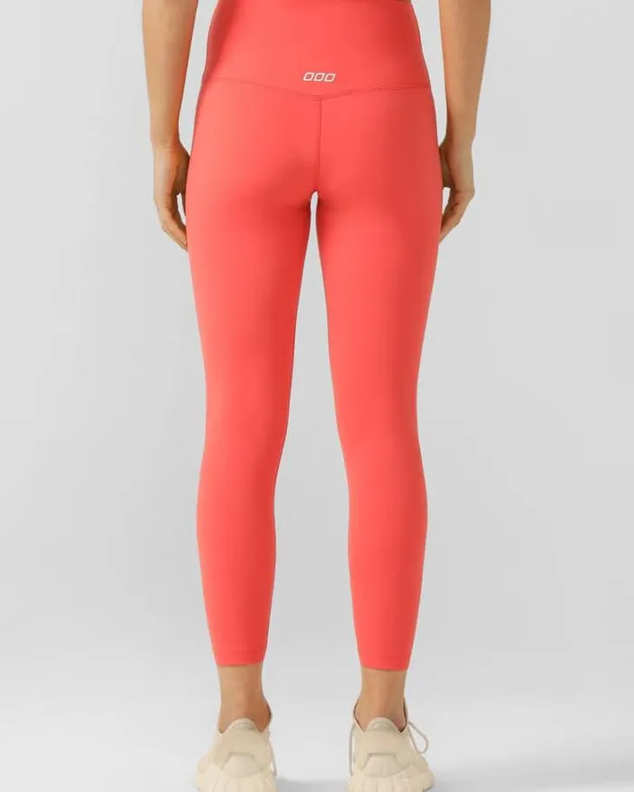 Women LORNA JANE Tights And Leggings HiFold Lotus Ankle Biter Leggings Strawberry