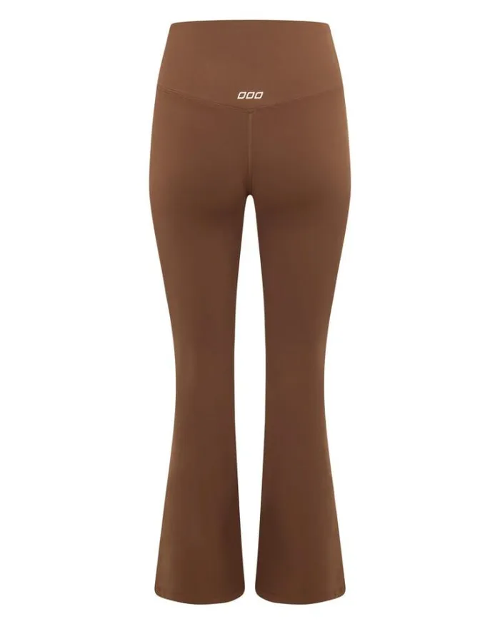 Women LORNA JANE Tights And Leggings Lotus Flared Full Length Leggings Chocolate