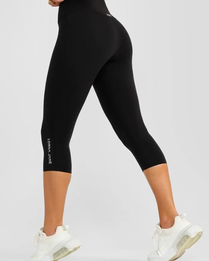 Women LORNA JANE Tights And Leggings Lotus No Chafe 78 Leggings Black