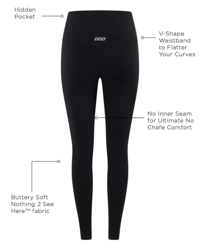 Women LORNA JANE Tights And Leggings Lotus No Chafe Ankle Biter Leggings Black