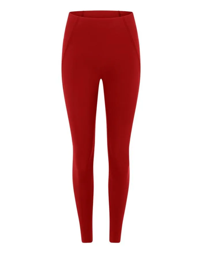 Women LORNA JANE Tights And Leggings Sculpt And Support No Ride Ankle Biter Leggings Cherry