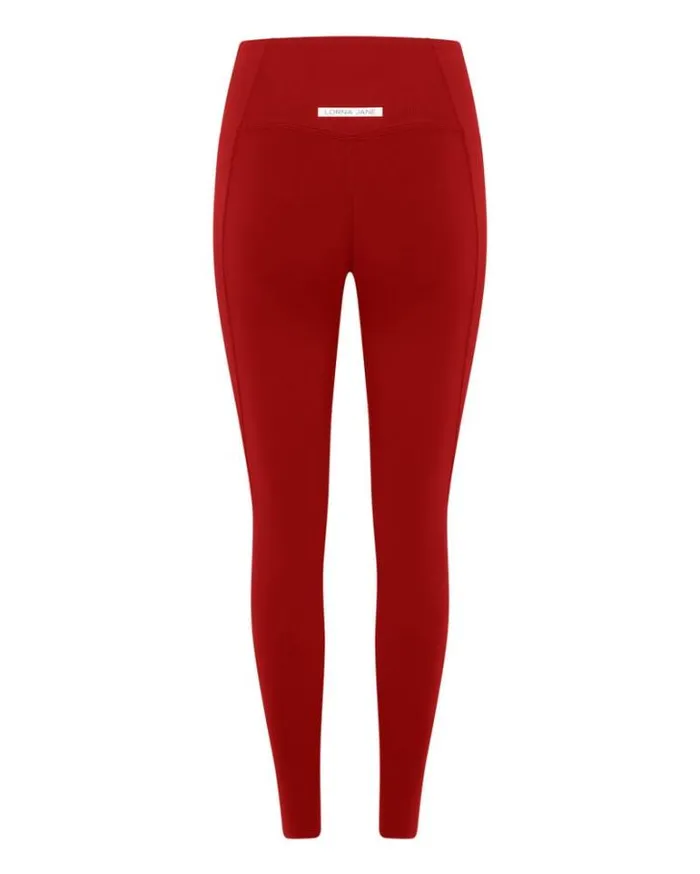 Women LORNA JANE Tights And Leggings Sculpt And Support No Ride Ankle Biter Leggings Cherry