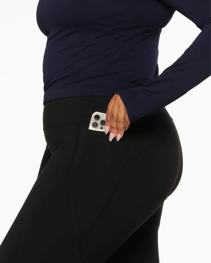 Women LORNA JANE Tights And Leggings Ultra Amy Thermal Tech Full Length Leggings Black