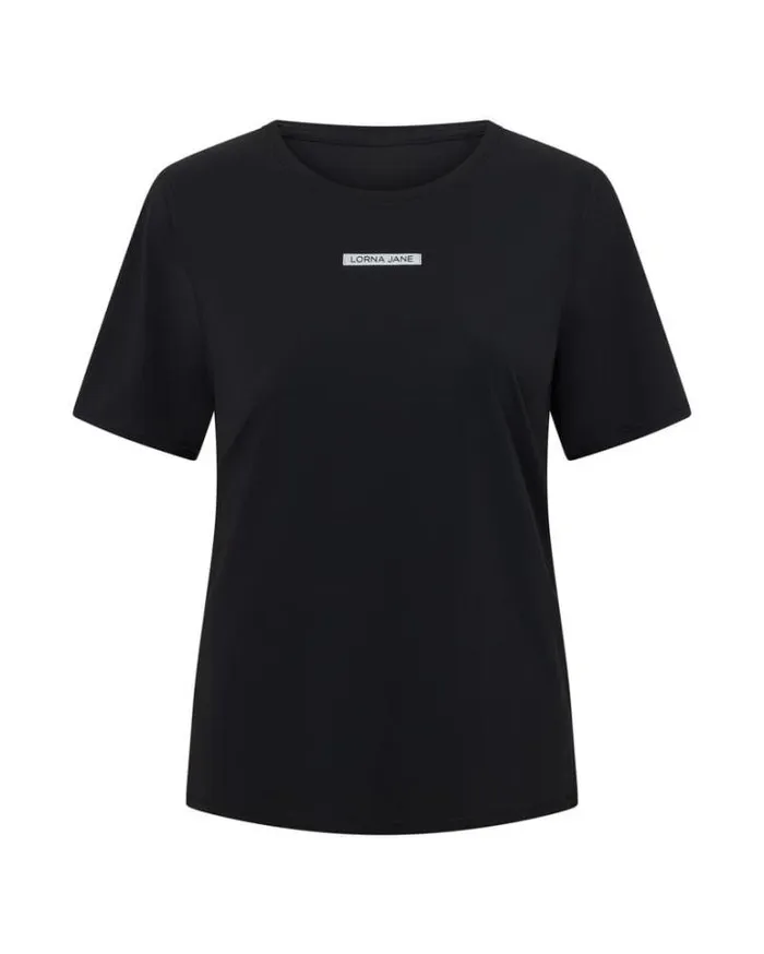 Women LORNA JANE Tops All Hours Reflective Active Tee Black