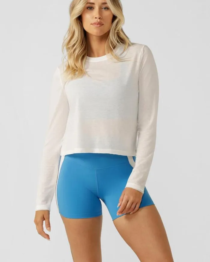 Women LORNA JANE Tops Cut Above The Rest Long Sleeve Top Porcelain