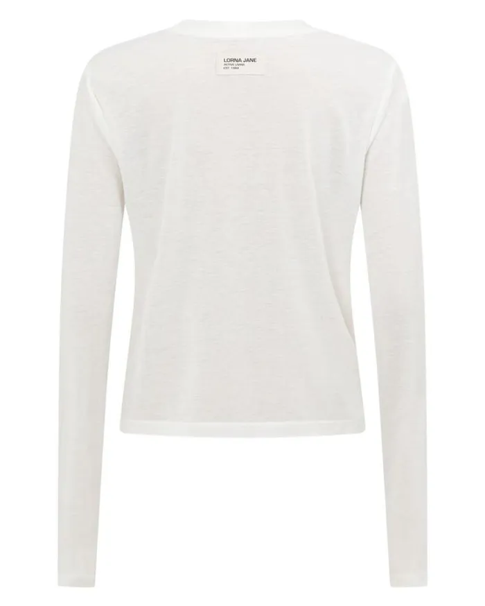 Women LORNA JANE Tops Cut Above The Rest Long Sleeve Top Porcelain