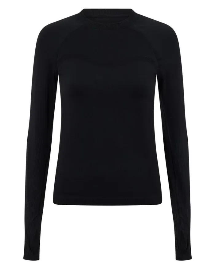 Women LORNA JANE Tops Dynamic Seamless Long Sleeve Top Black