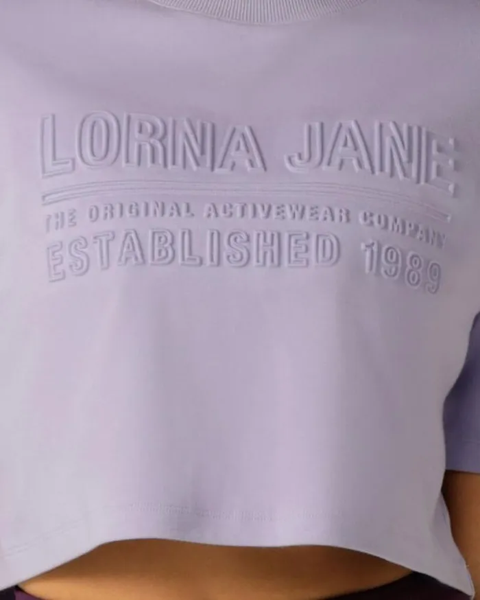 Women LORNA JANE Tops Essential Cropped Tee Lavender
