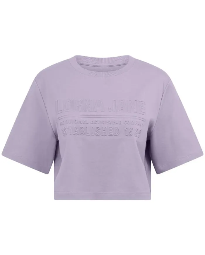 Women LORNA JANE Tops Essential Cropped Tee Lavender