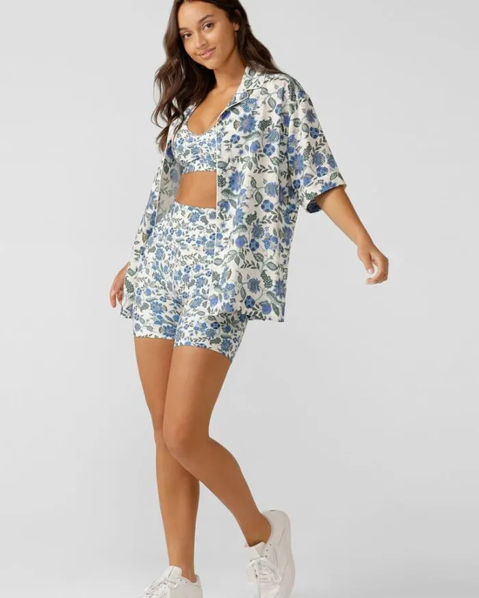 Women LORNA JANE Tops Happy Hour Shirt Native Garden Floral Print