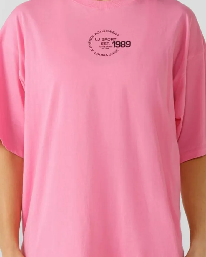 Women LORNA JANE Tops Icon Boyfriend Tee Milkshake