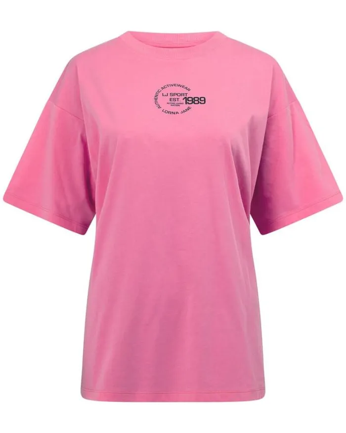 Women LORNA JANE Tops Icon Boyfriend Tee Milkshake