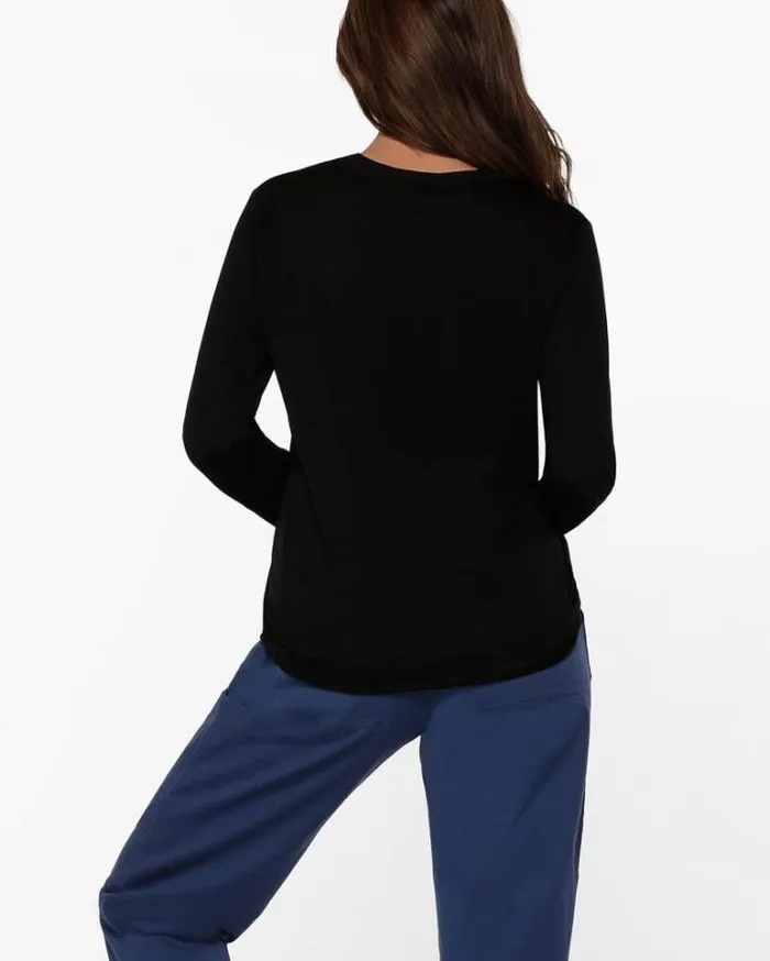 Women LORNA JANE Tops Lotus Long Sleeve Top Black