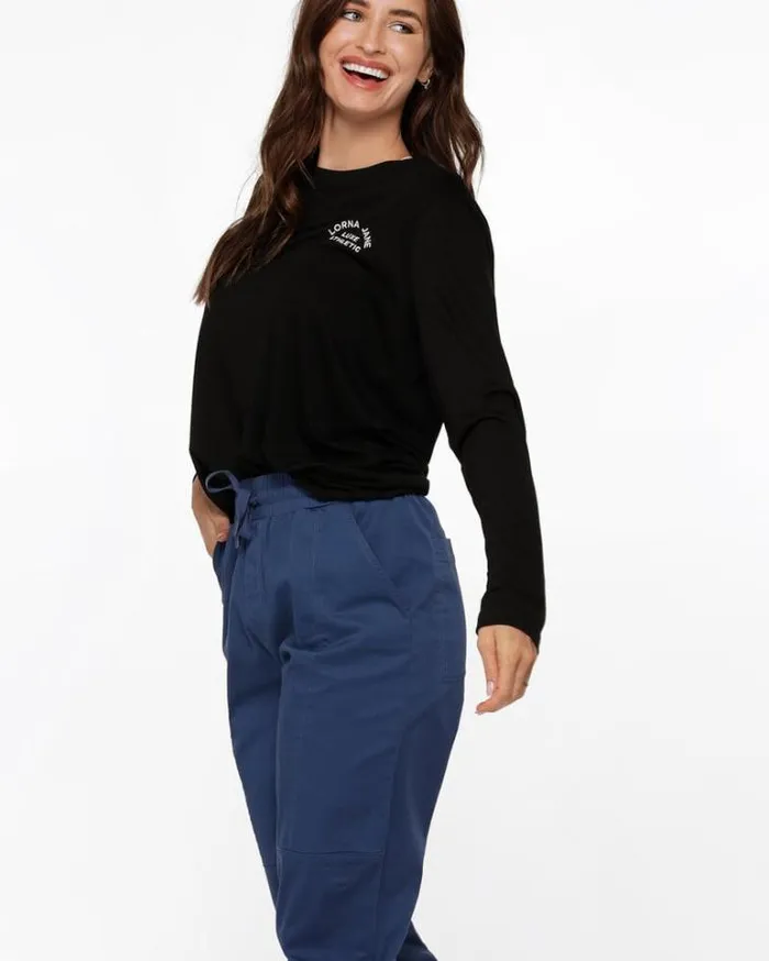 Women LORNA JANE Tops Lotus Long Sleeve Top Black