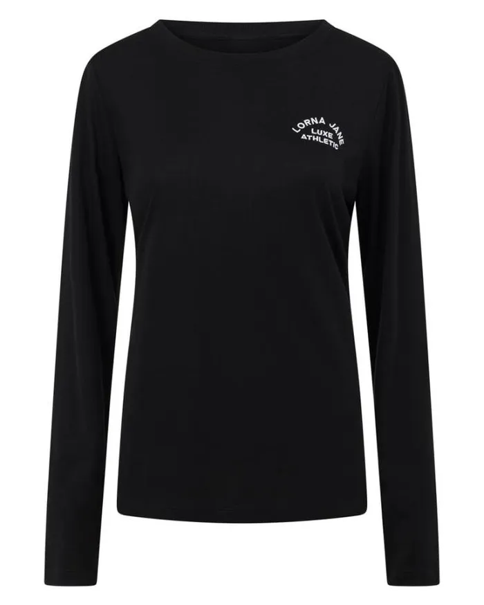 Women LORNA JANE Tops Lotus Long Sleeve Top Black