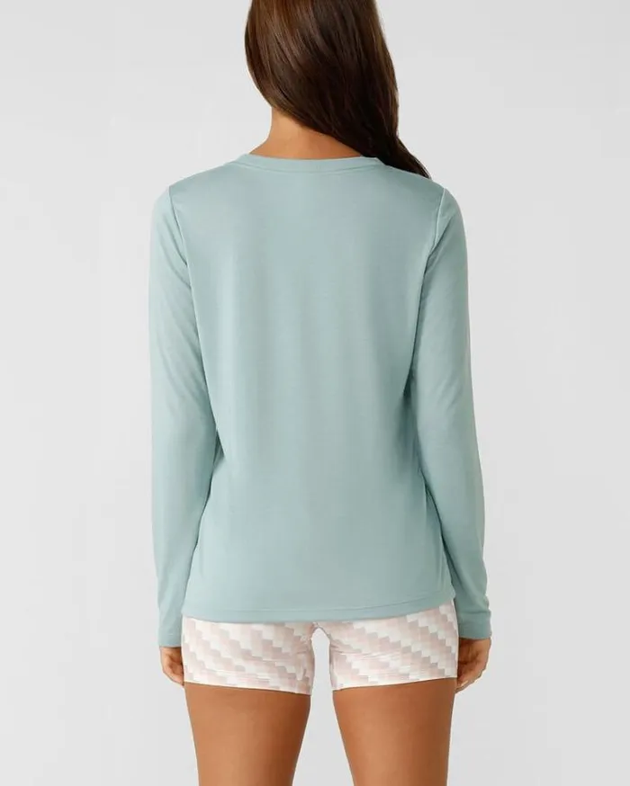 Women LORNA JANE Tops Lotus Long Sleeve Top Sea Mist