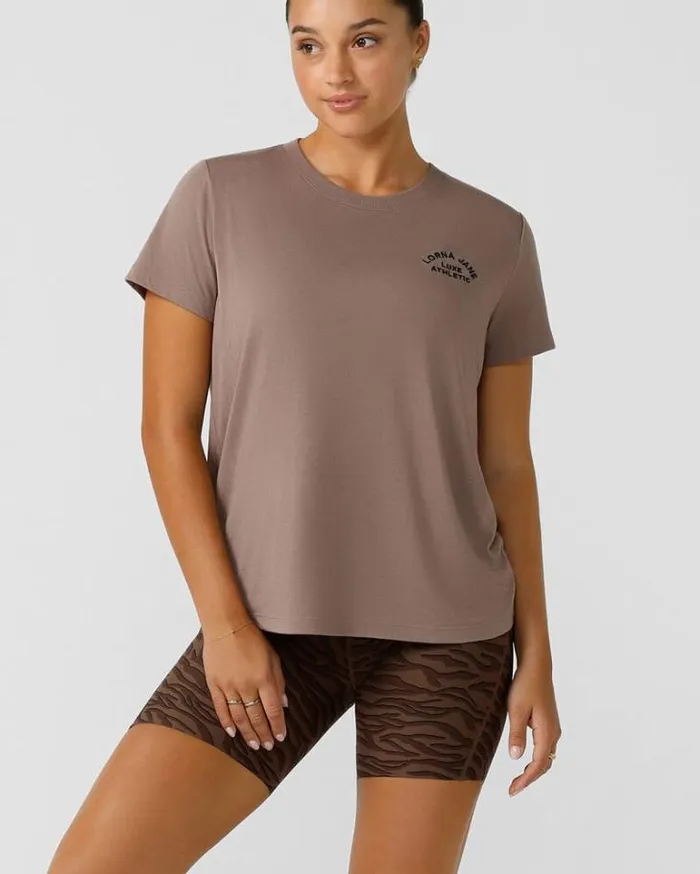 Women LORNA JANE Tops Lotus TShirt Bone