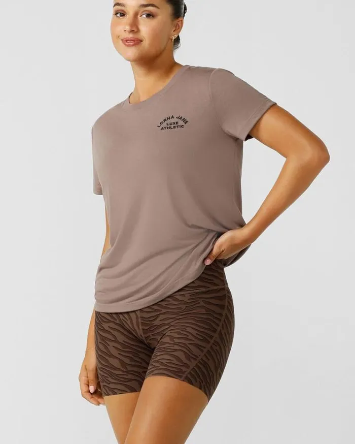 Women LORNA JANE Tops Lotus TShirt Bone