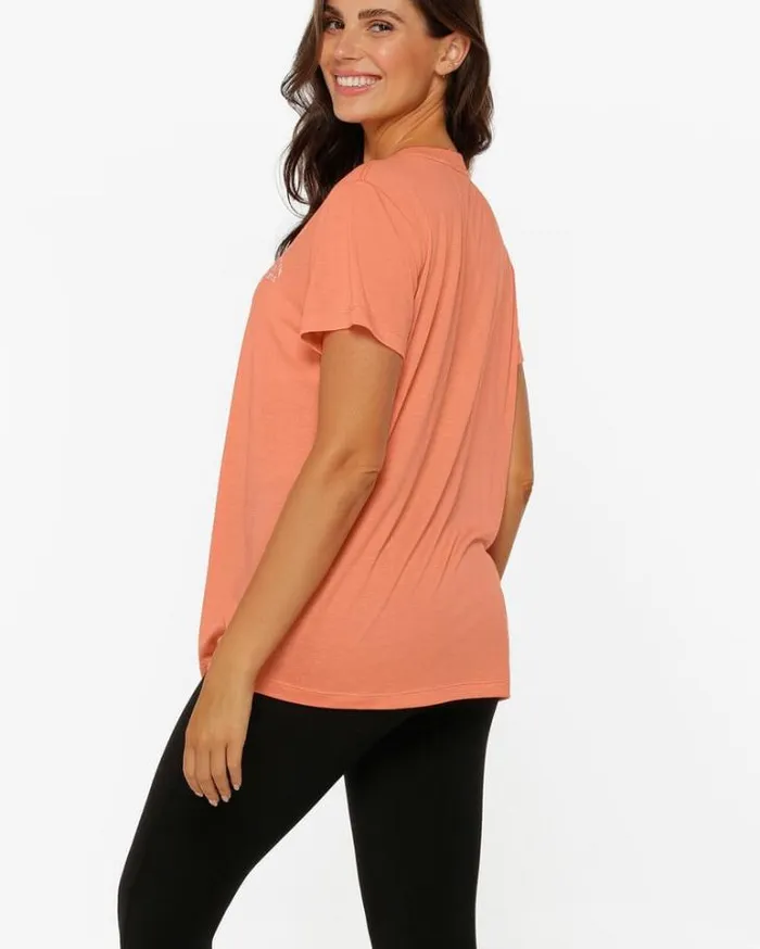 Women LORNA JANE Tops Lotus TShirt Sunset Orange