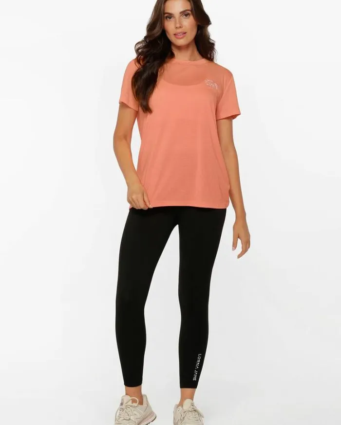Women LORNA JANE Tops Lotus TShirt Sunset Orange