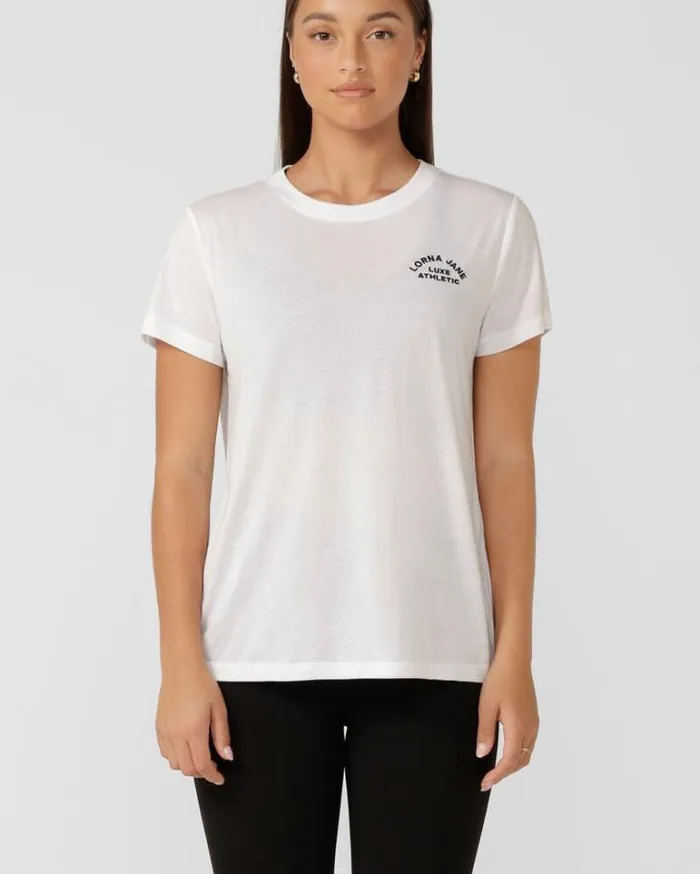 Women LORNA JANE Tops Lotus TShirt White