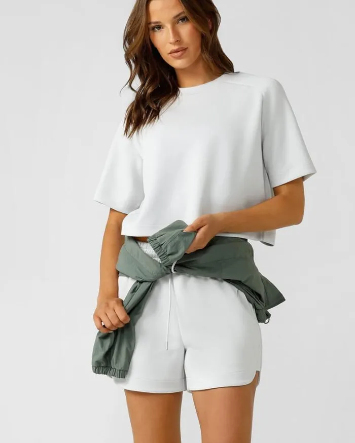 Women LORNA JANE Tops Make Space Recycled Tee Ice Grey