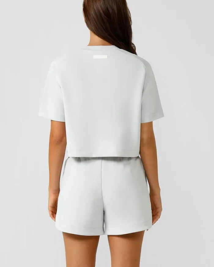 Women LORNA JANE Tops Make Space Recycled Tee Ice Grey