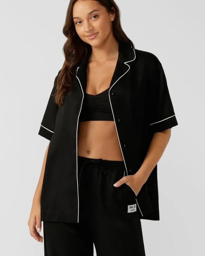 Women LORNA JANE Tops Take A Breather Lightweight Shirt Black
