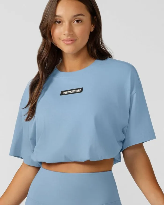 Women LORNA JANE Tops Trailblazer Cropped Tee Moontide