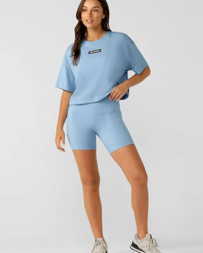 Women LORNA JANE Tops Trailblazer Cropped Tee Moontide