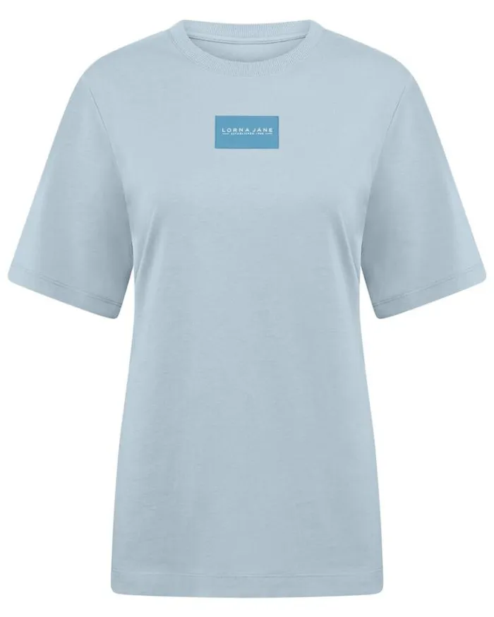 Women LORNA JANE Tops Transdry Relaxed Tee Glacier Blue