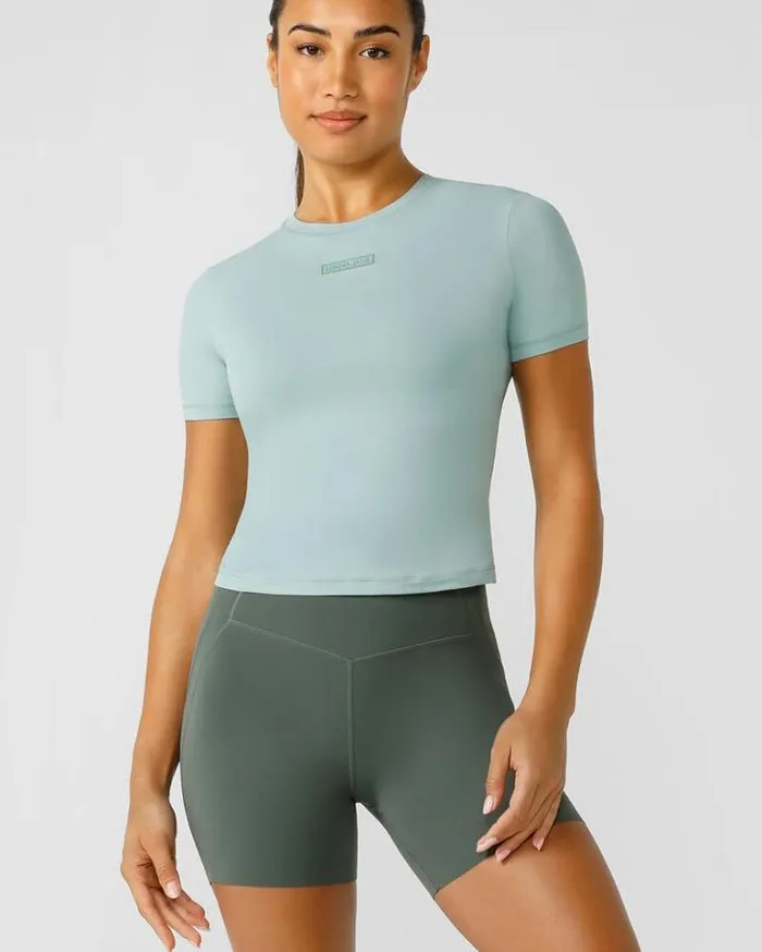 Women LORNA JANE Tops Ultimate Comfort AntiOdour Tee Sea Mist