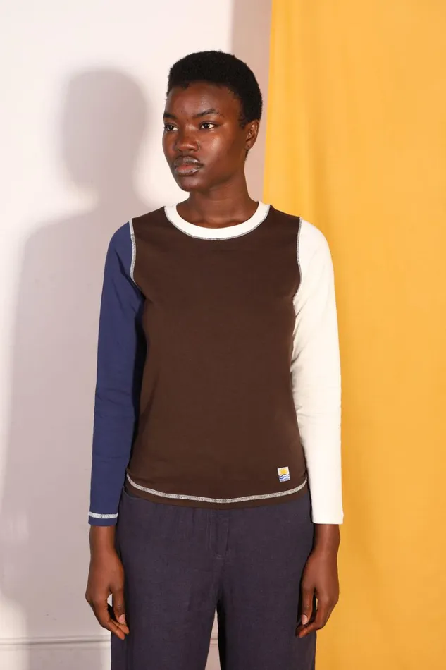 Women Luca Top Chocolate Patchwork LF Markey Tshirts
