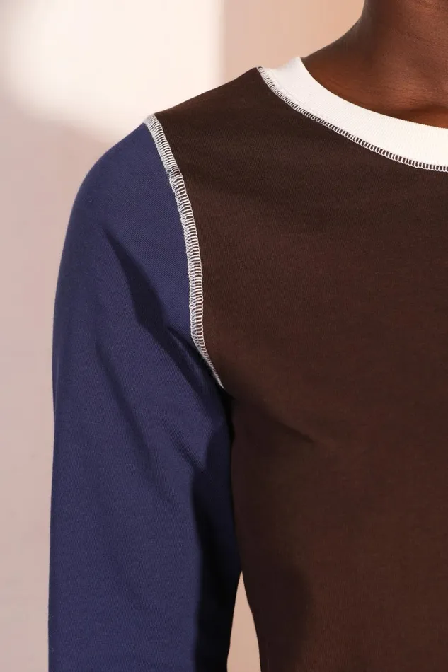 Women Luca Top Chocolate Patchwork LF Markey Tshirts