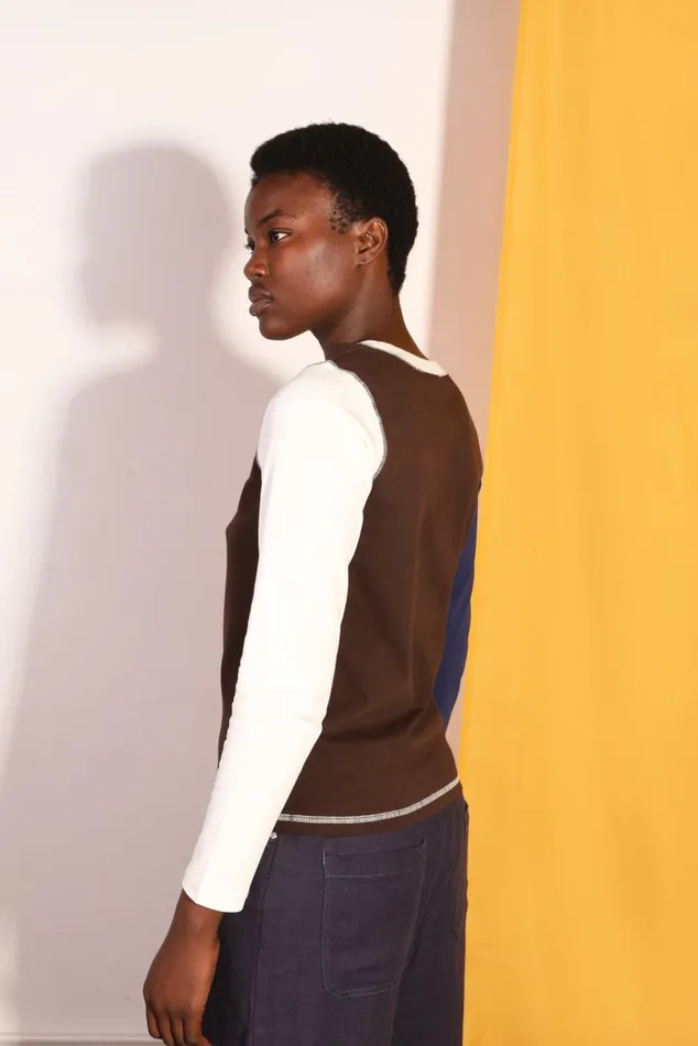 Women Luca Top Chocolate Patchwork LF Markey Tshirts