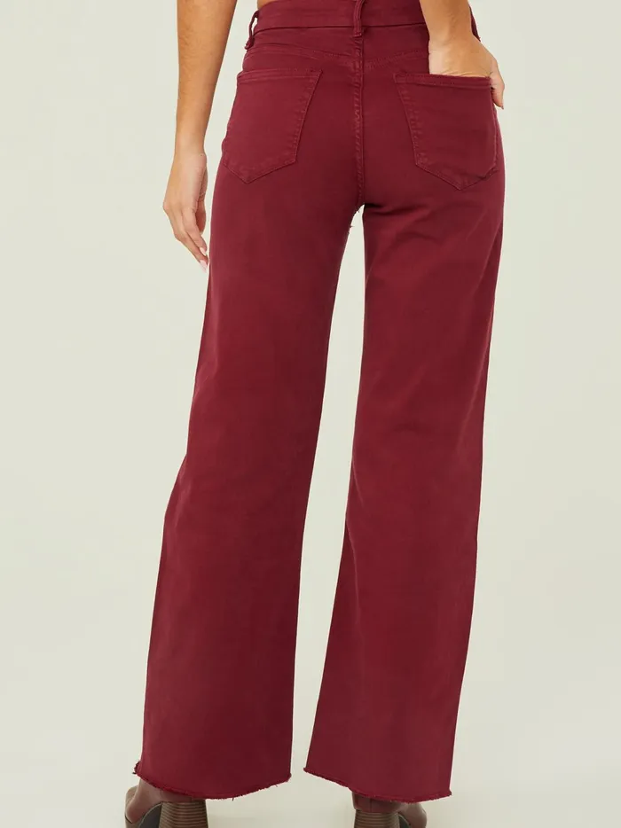 Women Luna Straight Leg Pants Burgundy Altar039d State Pants