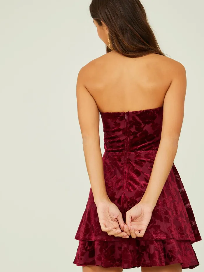 Women Mabel Corset Velvet Dress Burgundy Altar039d State Casual