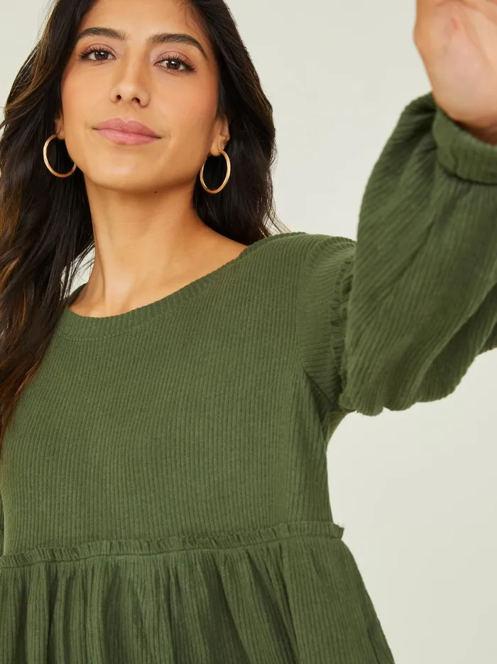 Women Mabel Ribbed Babydoll Top Thyme Altar039d State Blouses